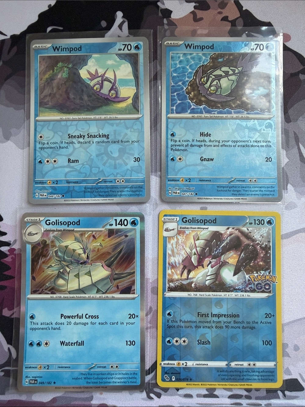 🌊 Wimpod & Golisopod Pokémon Evolution Reverse Holo Card Lot | 4 Cards ✨5/$25✨